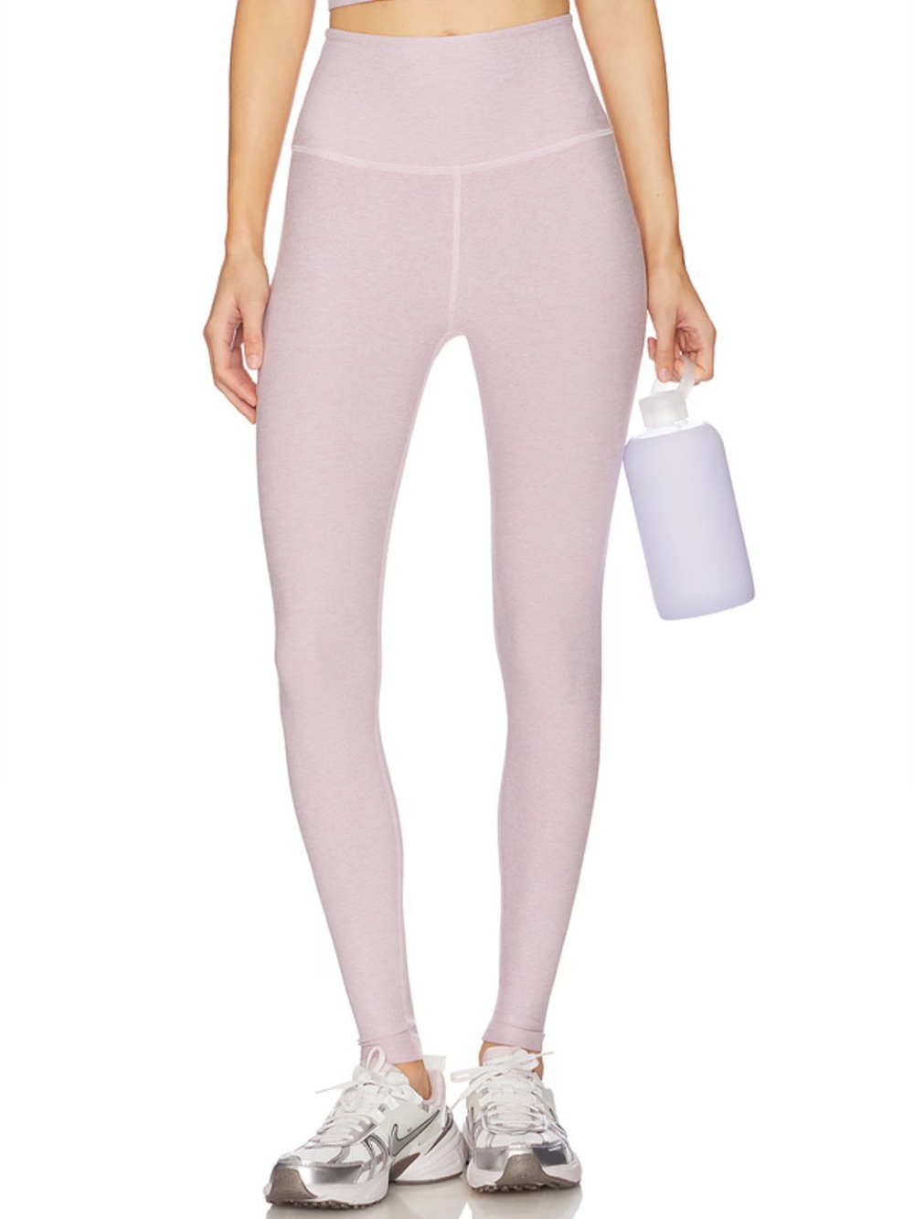 NWT Beyond Yoga Pale Pink Heather Caught in the Midi Spacedye Leggings